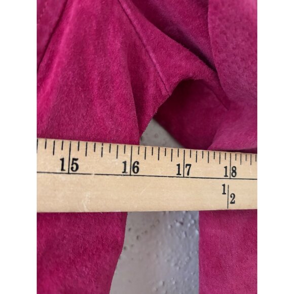 Live A Little Womens Pink Leather Snap Button Collared Jacket Size S - Picture 7 of 8